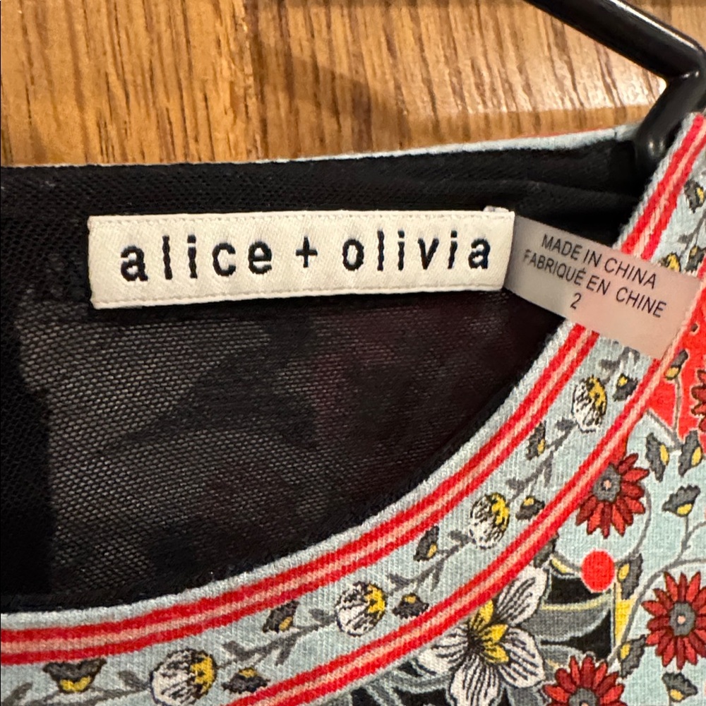 Alice + Olivia Delora Fitted Mock Neck Dress SZ 2 - Picture 11 of 11